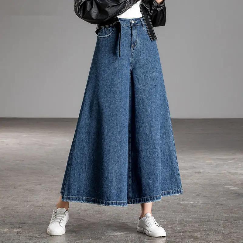 LAOHU Wijde pijpen jeans vrouwen Koreaanse Dongdaemun hoge taille baggy mom jeans streetwear broek broek Y2k kleding dames breedte 26 blauw