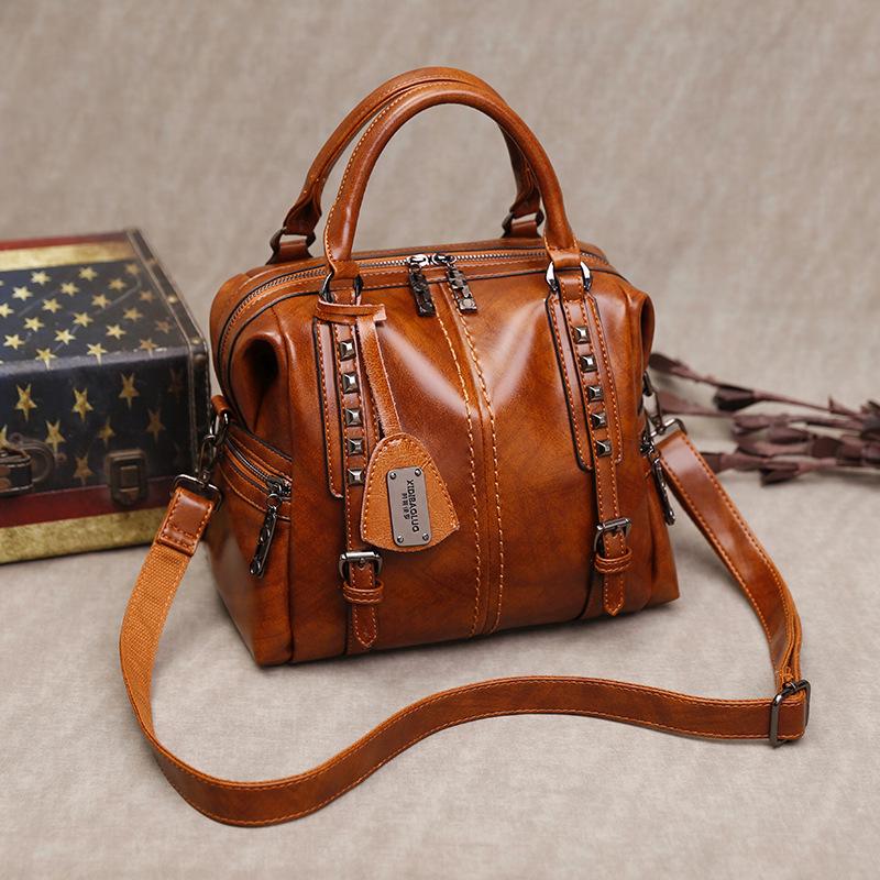 VeraBags Mode Dames Schoudertas Retro Cross Body Leren Tassen voor Dames zwart