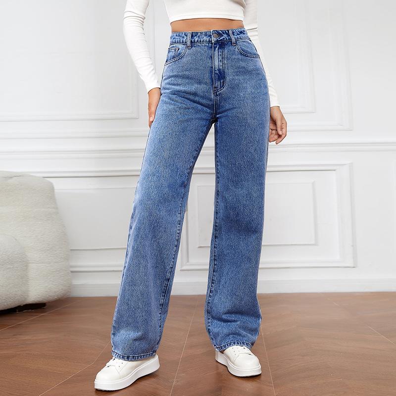 BSBS Lente- en herfstmode voor dames met rechte stretchjeans XXL zwart