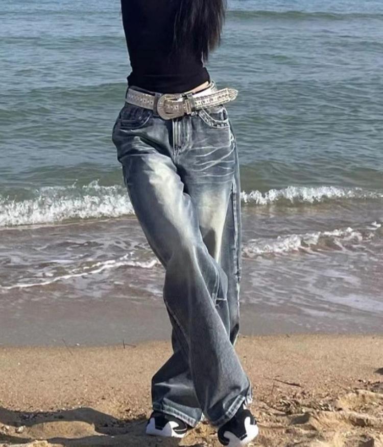 PlusGlamour Y2k 2000s Vintage Baggy Jeans Vrouw Harajuku Streetwear Oversized Denim Broek Koreaanse Stijl Gyaru Grunge Hip Hop Broek S