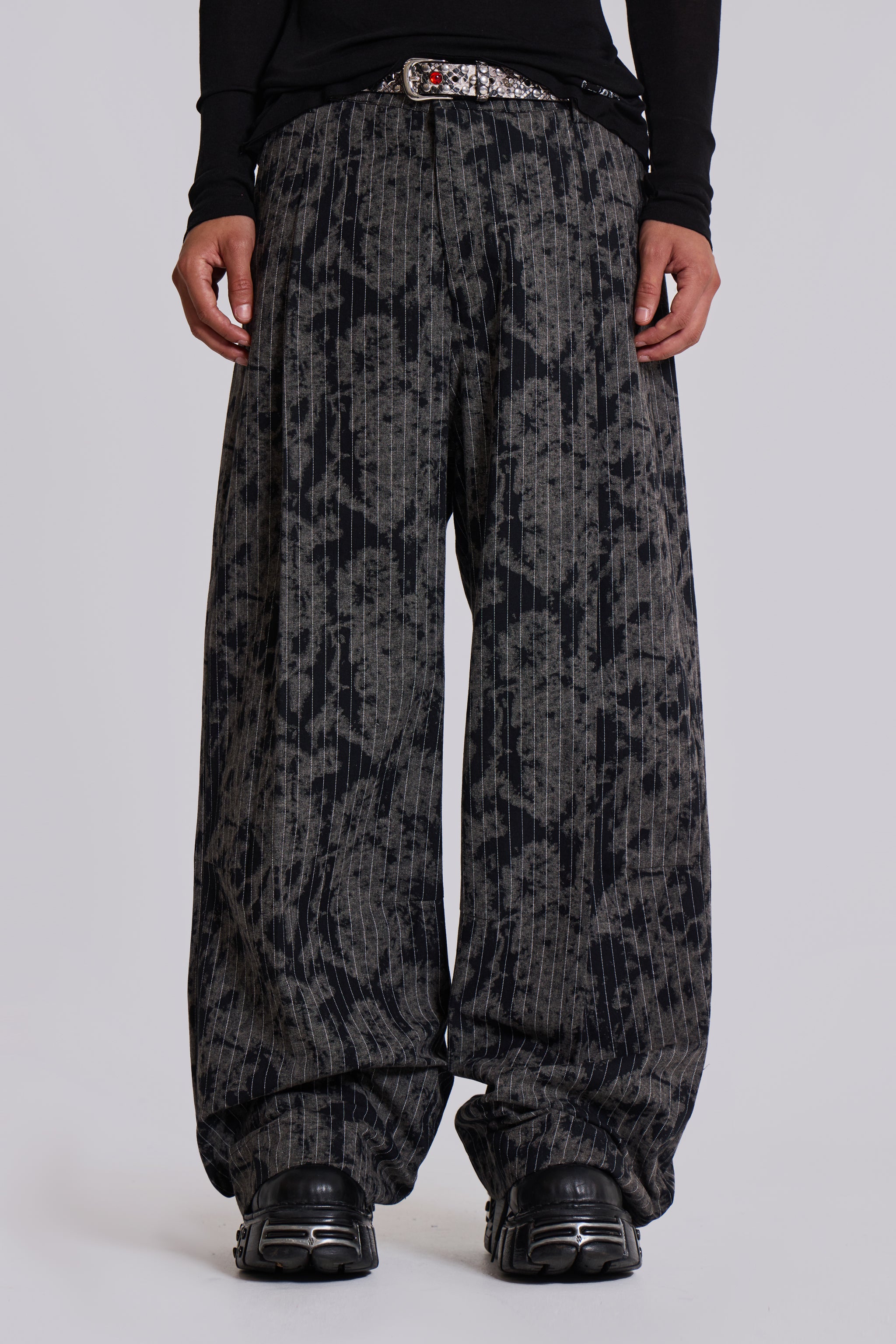 Jaded Man Dyed Pinstripe Goliath Suit Pants