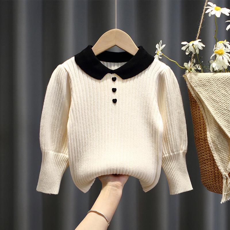 G.DUCK KIDS Trui Meisje Effen Kleur Turtleneck Voor Meisje Lente Herfst Kinderen Breiwerk Peuter Kinderen Koude Kleding 90