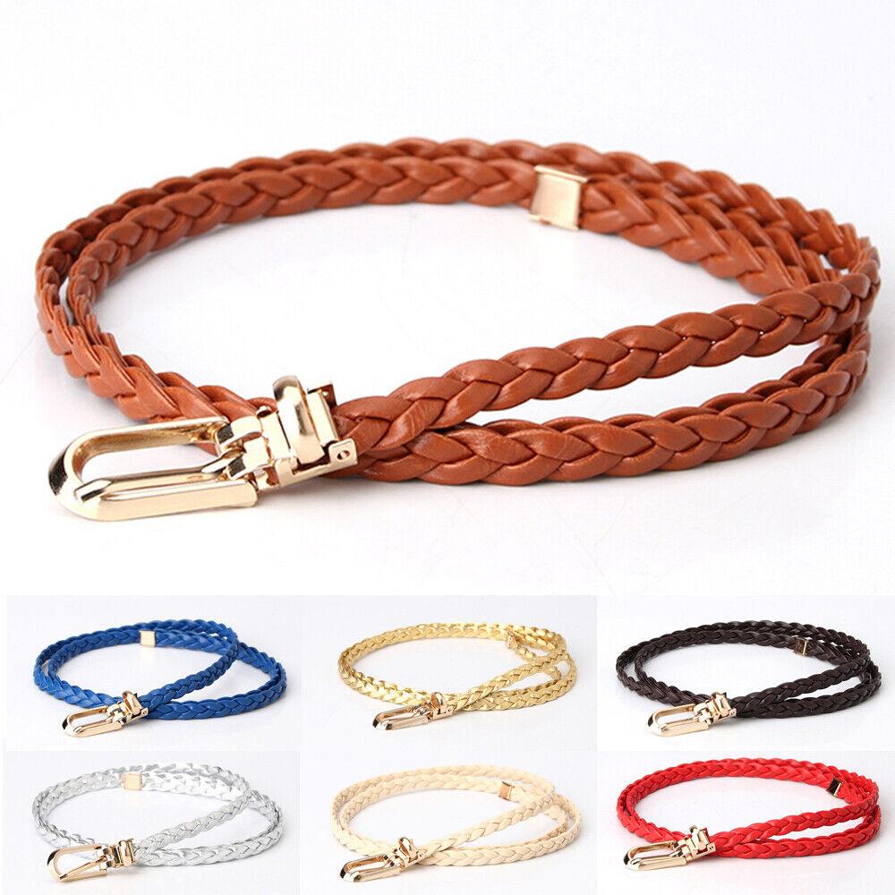 91140106MA0LTJAXX9 Gevlochten PU leren riem dames dunne taille riem jurk jas decoratieve tailleband donkerblauwe kleur