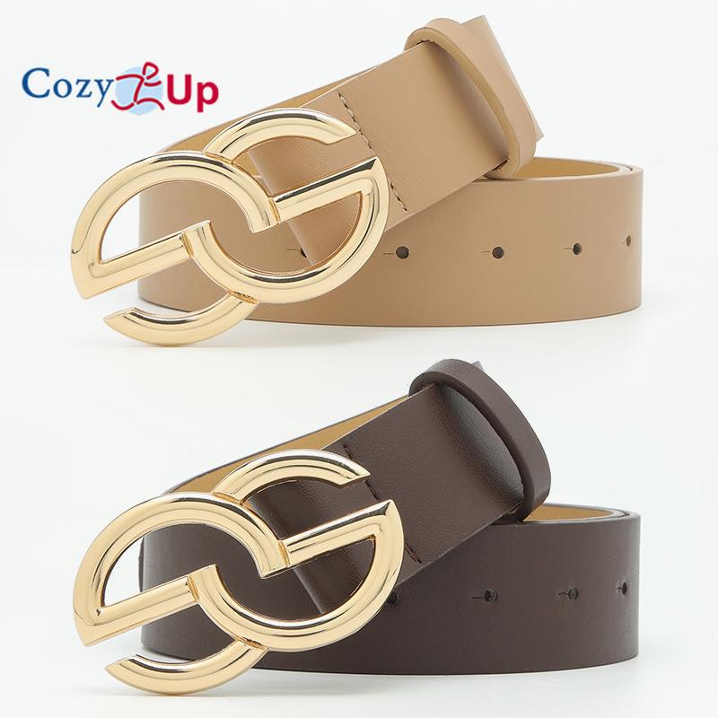 Cozy Up Accessories Metalen gesp Eenvoudige casual decoratie jeans riem Dubbele G Retro jurk riem Vrouwen 107x3.8cm zwart
