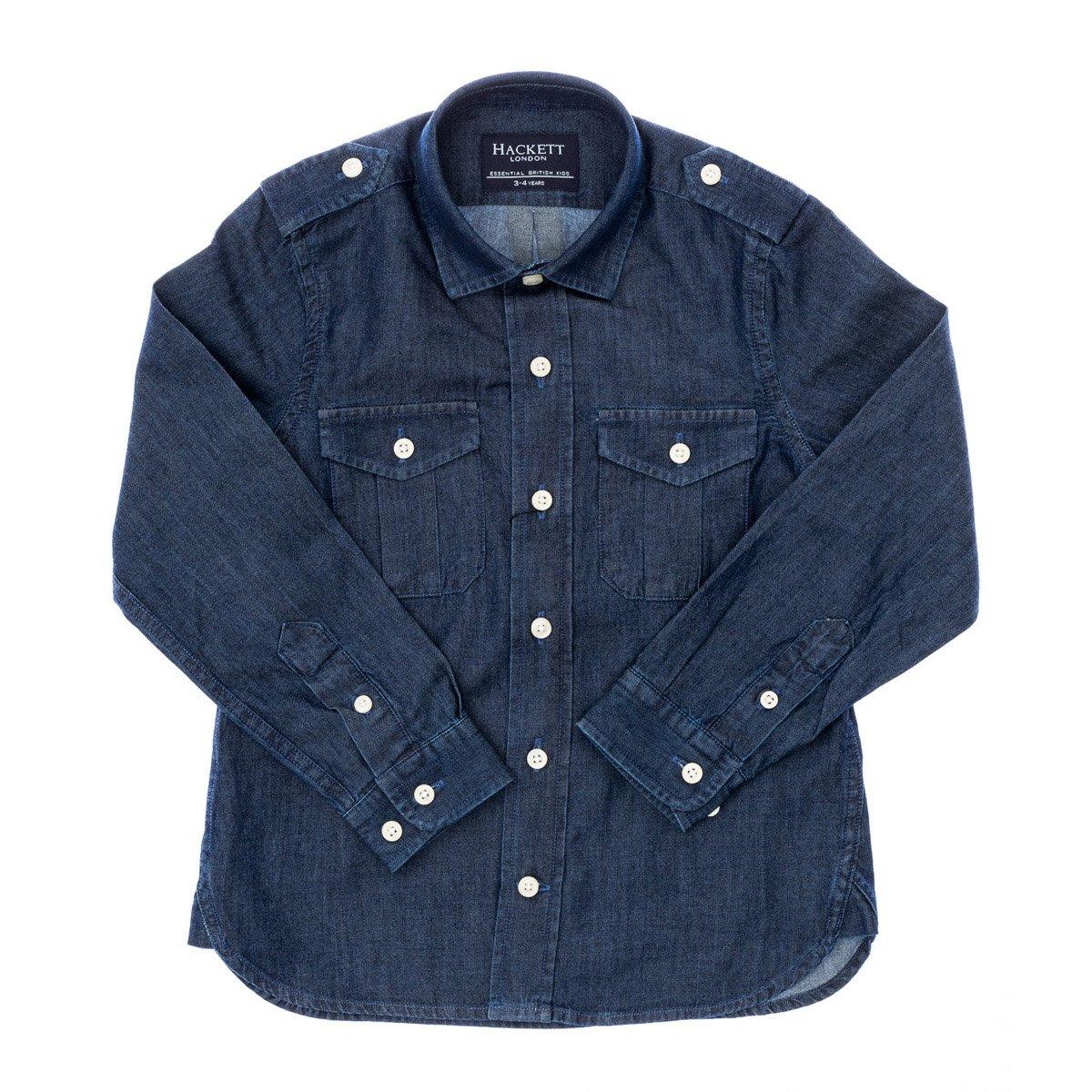 Hackett London Tejanade shirt met lange mouwen en reverskraag HK300814 voor jongens 9/10 AÑOS blauw
