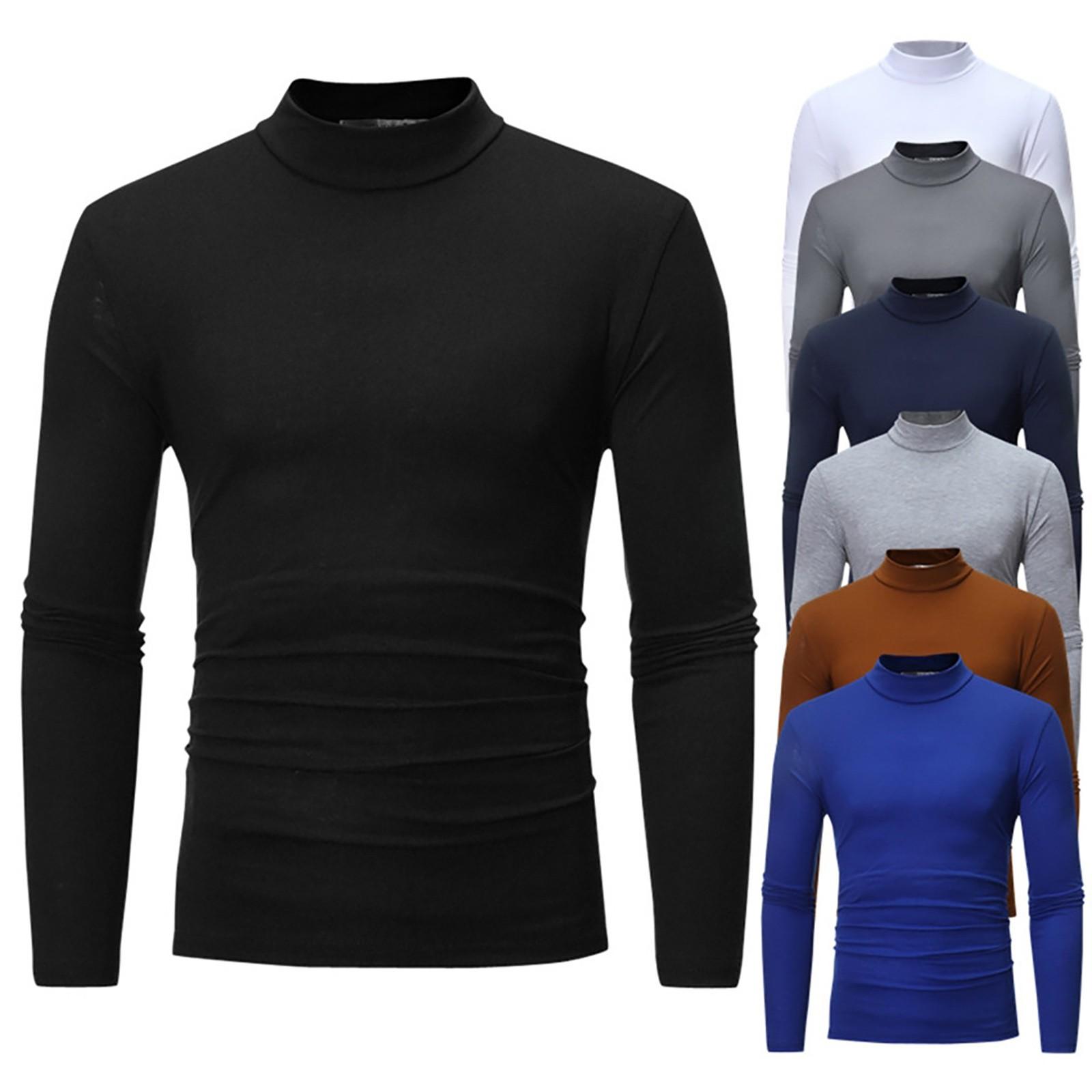 Xingben Two Heren Herfst Winter Kleur Veelzijdig Lange Mouw T-shirt Top Blouse L zwart
