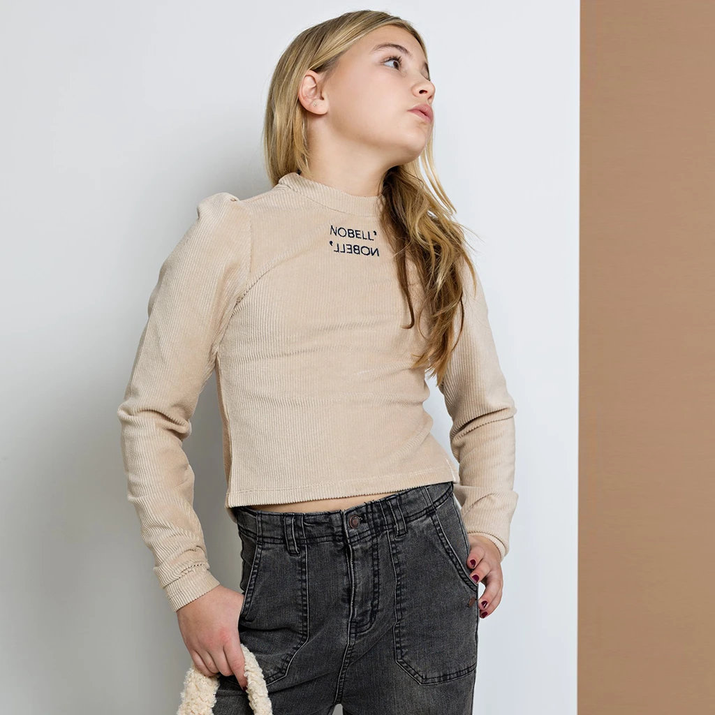 NoBell'-collectie Longsleeve cropped (pearled ivory)