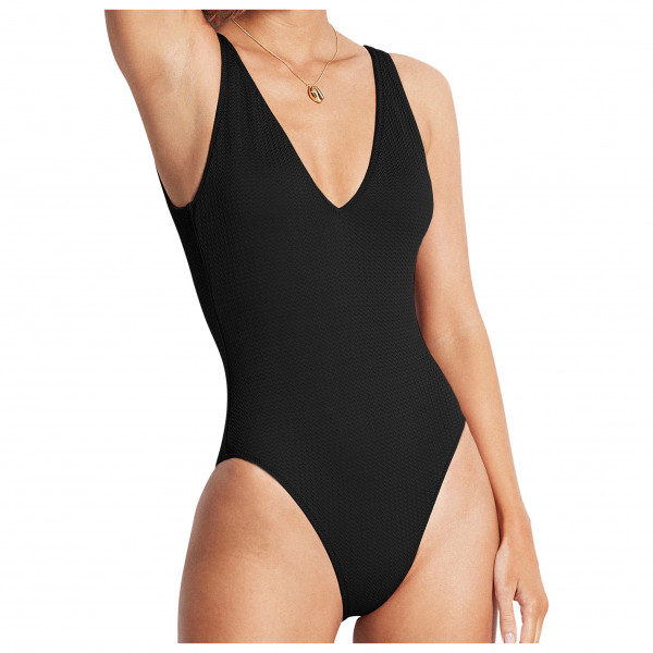 Seafolly - Women's Sea Dive Deep V Neck One Piece - Badpak, zwart