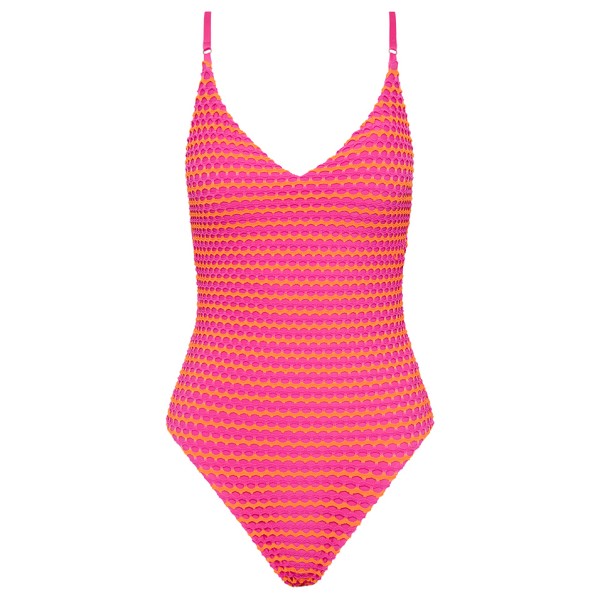 Seafolly - Women's Mesh Effect V Neck One Piece - Badpak, roze