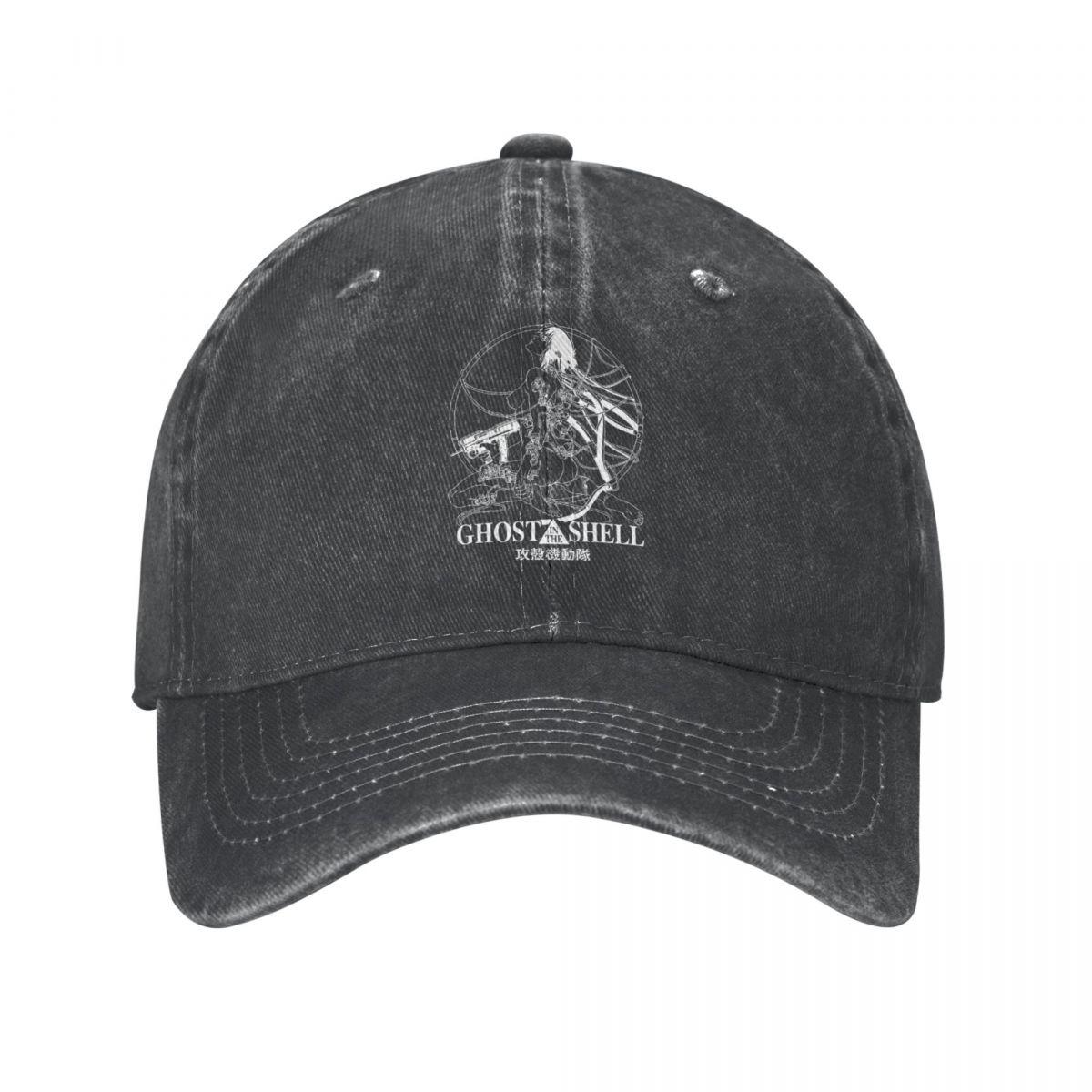 91421224MABLK3A4XG Ghost Soldier Ghost In The Shell Heren Dames Baseball Caps Anime Versleten Denim Caps Hoed Klassieke Buitenactiviteiten Snapback Hoed One Size