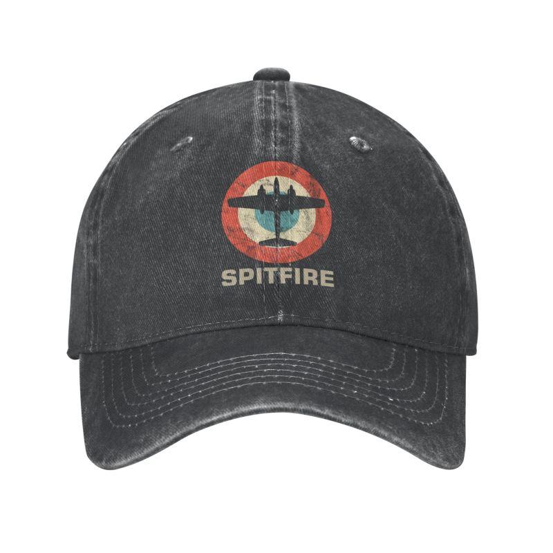 91610103MAC303Y57G Katoenen Vintage Straaljager Schietvliegtuig Vliegtuigpiloot Baseballpet voor Unisex Vrouwen Ademend RAF Gevechtsvliegtuig WW2 Oorlog Spitfire Hoed Adult Baseball Cap