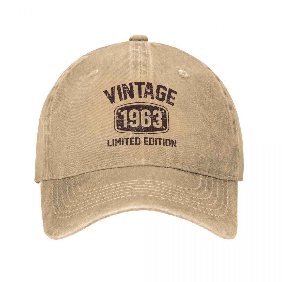 91530103MABXANBX49 Vintage Baseball Cap Snapback Hoed 60 Jaar Oud Vintage 1963 Zomer Cap Hoeden Gelimiteerde Editie 60e Verjaardag Denim Casquette Gorras One Size