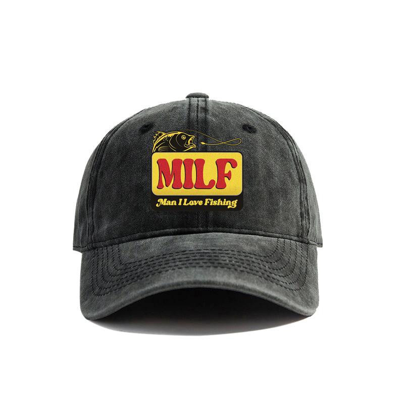 91530102MAC1XWP06K MILF Man Ik hou van vissen Baseball Cap Vintage Distressed Dad Hoeden Unisex Outdoor Verstelbare pasvorm Hoeden Cap
