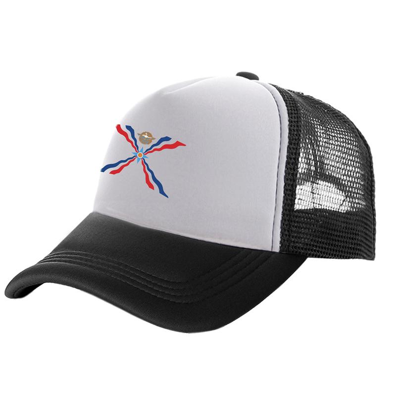 91530102MAC1XWP06K Assyrische vlag trucker pet unisex Assyrische hoeden honkbalpet zomer cool mesh net petten