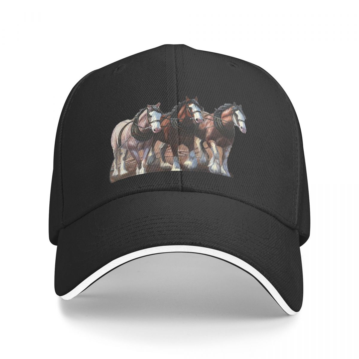 91530102MAC1XWP06K Clydesdale Paarden Baseball Cap Uv Bescherming Zonnehoed Golf Fluffy Hat vissershoed Jongenspet Dames