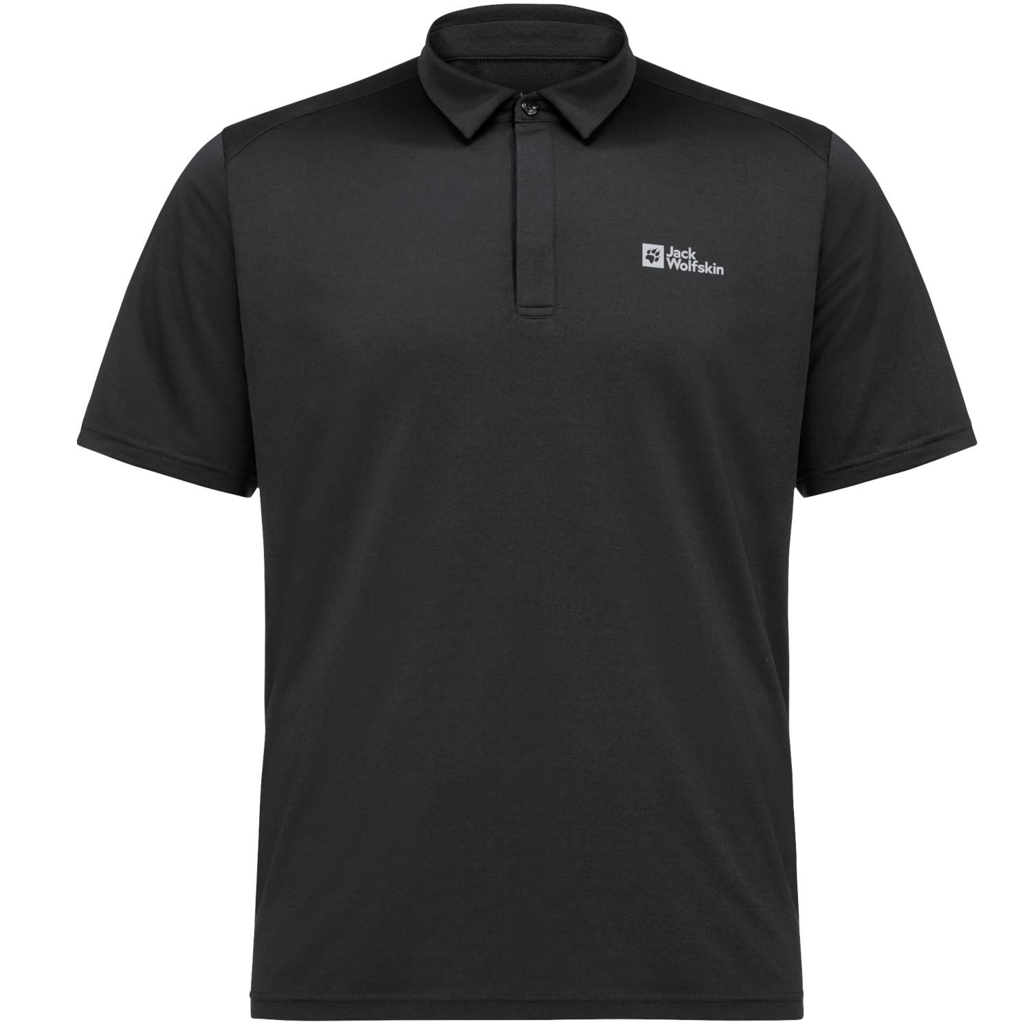 Jack Wolfskin Delfami Polo Shirt, Heren zwarte T-shirts S zwart