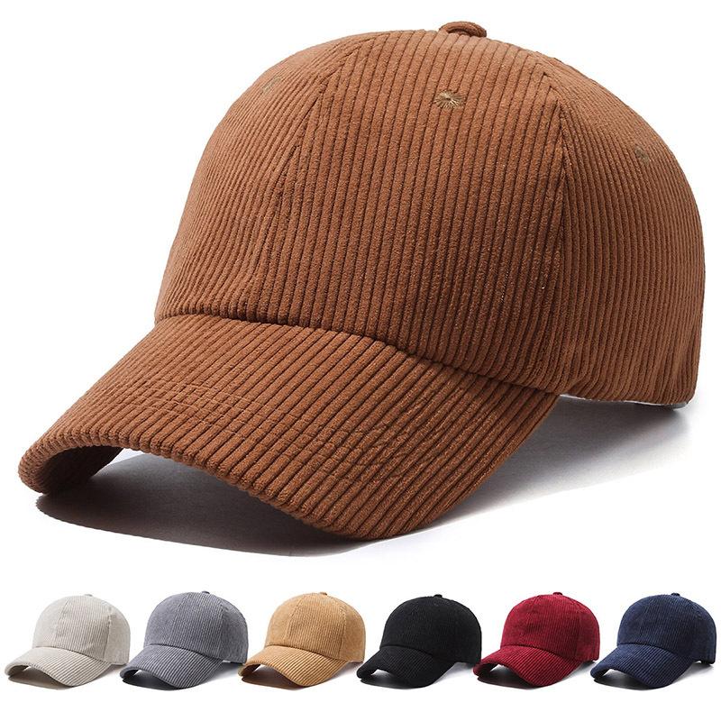 ONIHUA Herfst Winter Dames Corduroy Baseball Cap Effen Kleur Cap Warme Baseball Cap Peak Cap Outdoor Sport Cap zwart