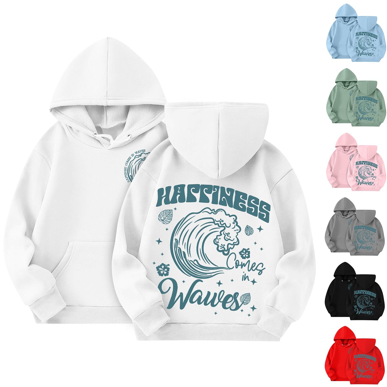 Xingben Two Kinderen Hoodies Losse Bedrukte Capuchon Sport Shirt Modieus Sport Shirt 120 zwart