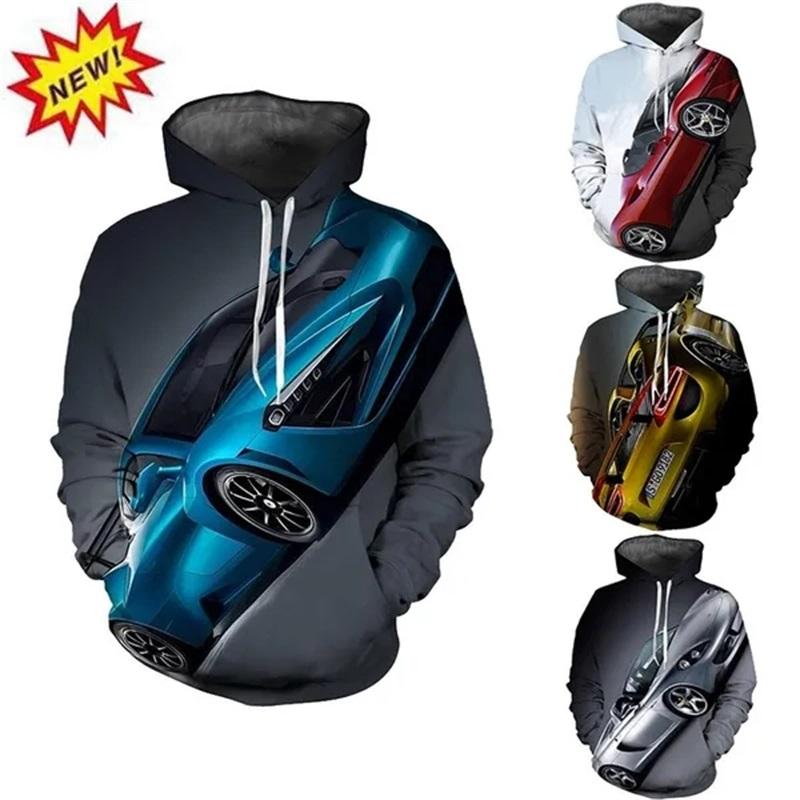 ETST 009 3D-printen Super Car Series Grafische Hoodies Voor Heren Mode Losse Oversized Pullover Sweatshirts Tops Sudaderas Para Hombres S