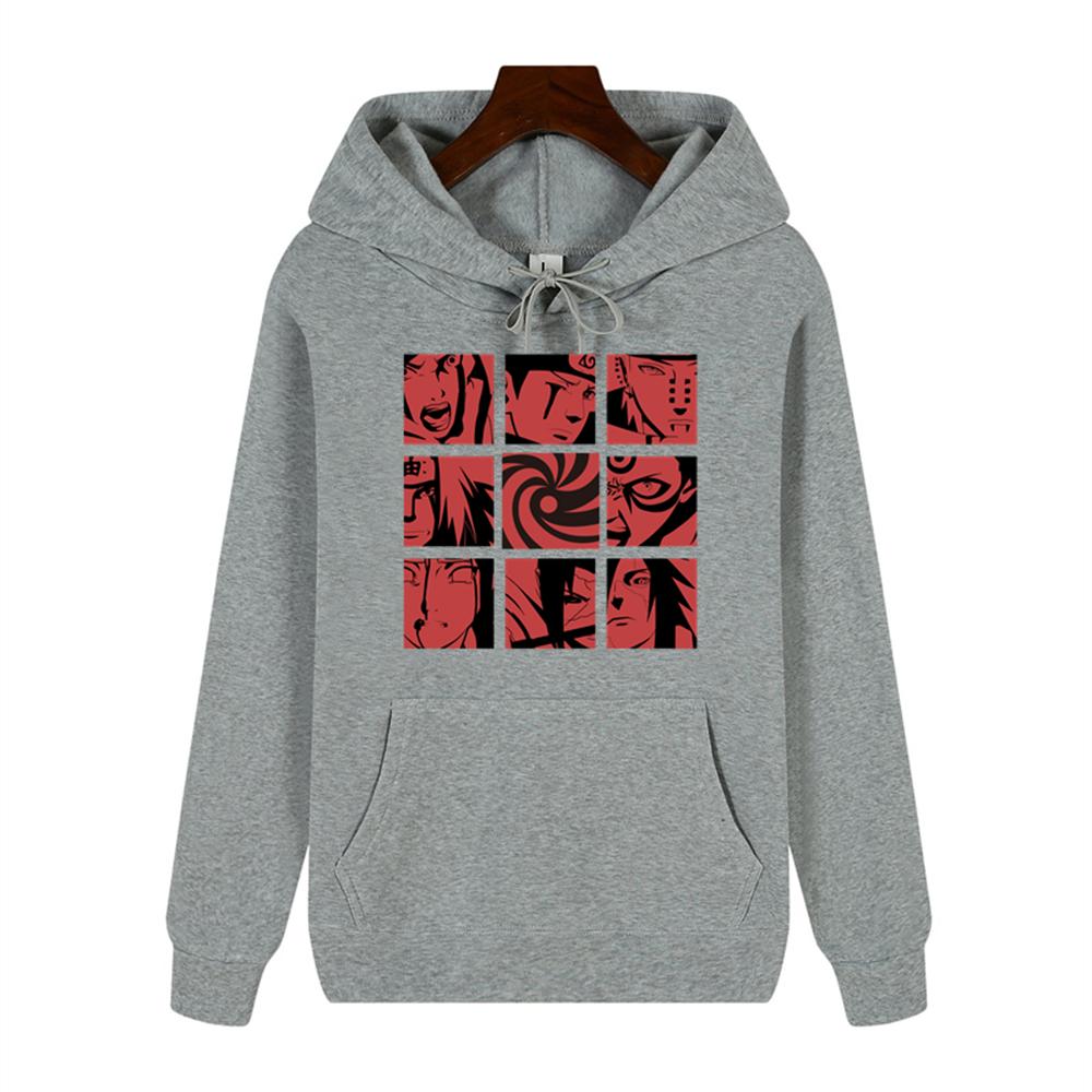 ETST 011 Naruto creatieve Nine grid print Herfst en winter comfortabele zachte dikke heren hoge kwaliteit casual mode warme straat hoodie S