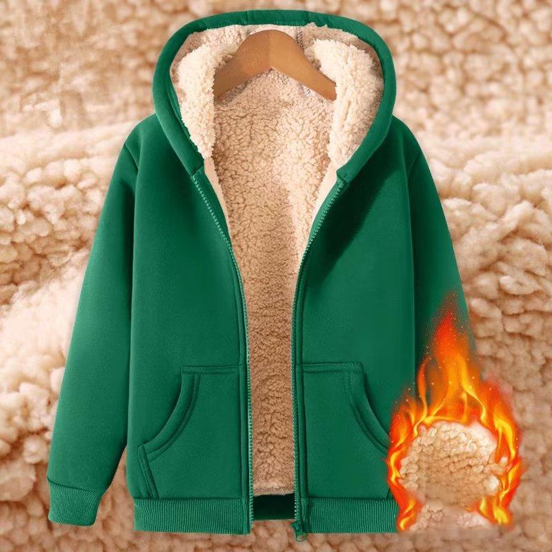 VIYOO Grote maat M-5XL Heren Fleece Verdikt Effen Kleur Capuchon Sweatshirt Jeugd Cardigan Top Student Rits Sweatshirt Heren Jas XL lichtgrijze kleur