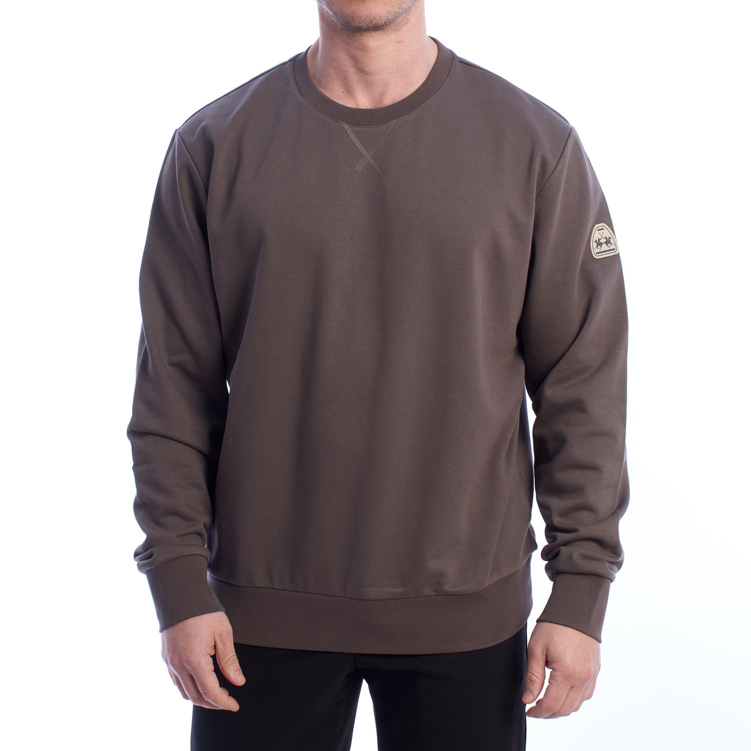 LA MARTINA Heren Regular Fit Crew Neck Sweatshirt YMF005-FP565 3XL bruin