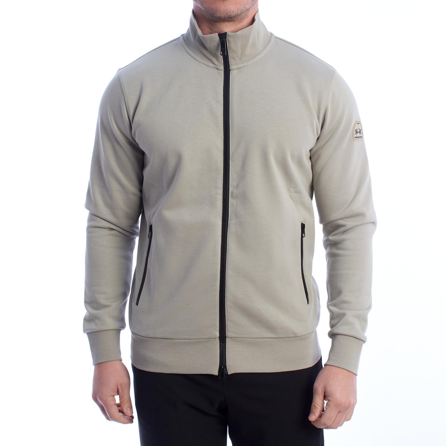 LA MARTINA Heren Regular Fit Sweatshirt met rits YMF004-FP565 3XL grijze kleur