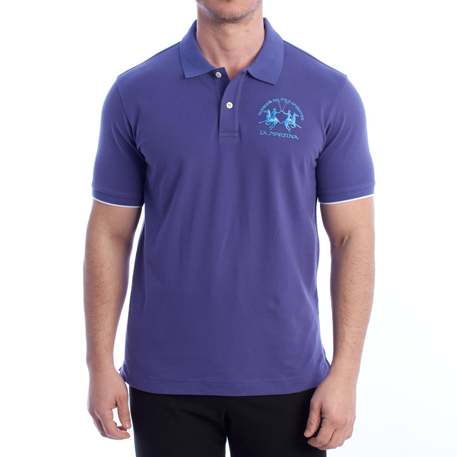 LA MARTINA Heren Regular Fit Polo met korte mouwen YMP001-PK001 M paars