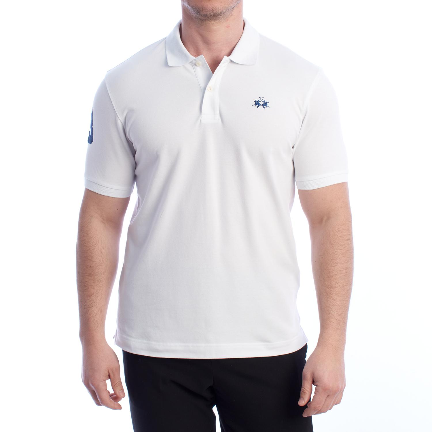 LA MARTINA Heren Slim Fit Polo met korte mouwen YMP300-PK001 3XL wit