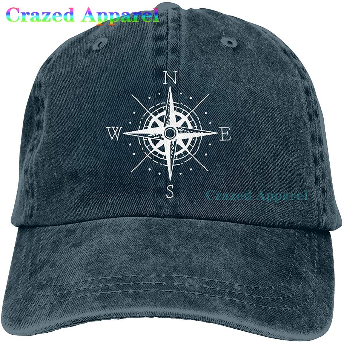 91460000MAC14ECE0X Kompas Noord Zuid Oost West Zeilen Unisex Baseball Cap Denim Stoffen Hoed Verstelbare Snapback Outdoor Sport Cap One Size