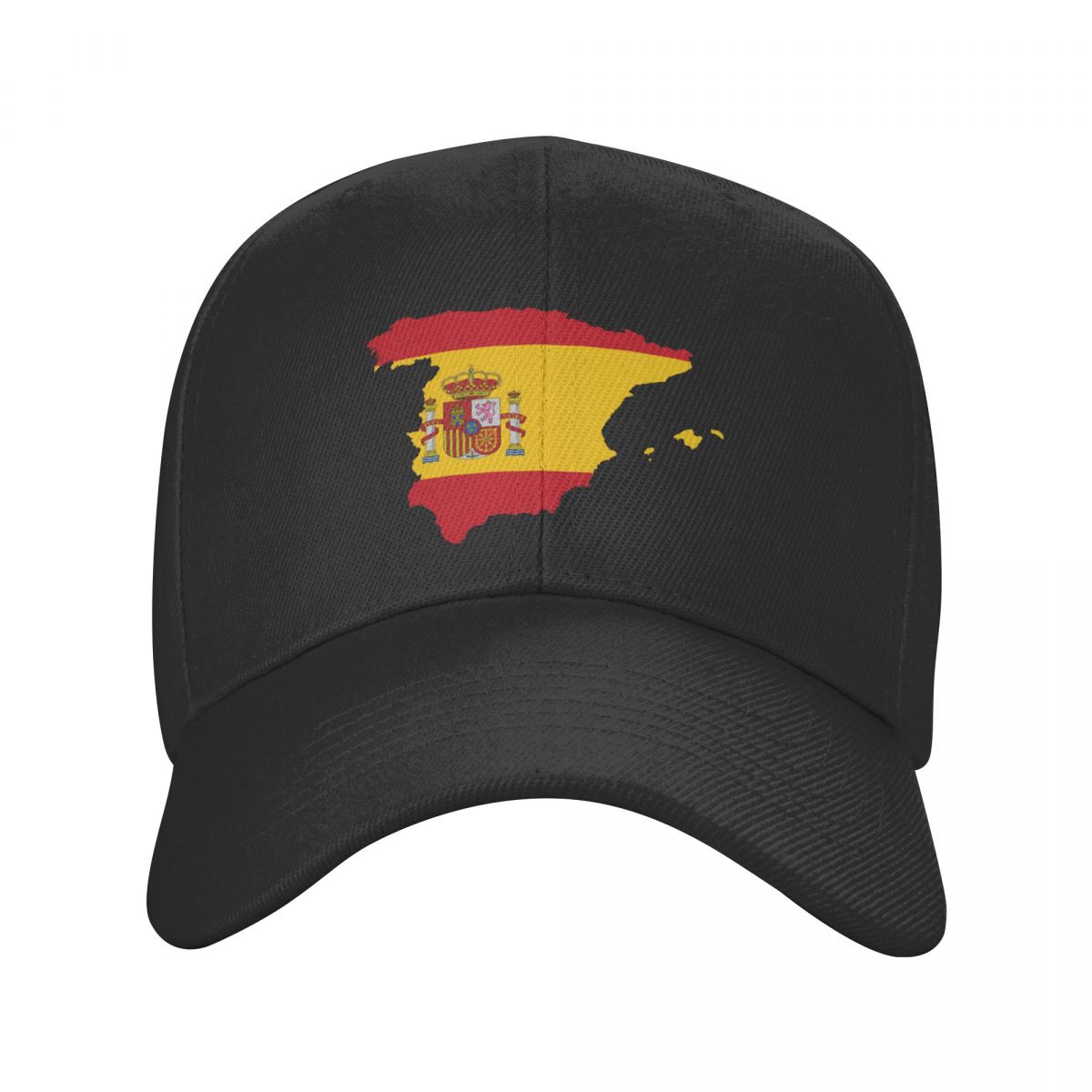 91460000MABYFHJN57 Gepersonaliseerde Spaanse vlagkaart honkbalpet voor dames, unisex, verstelbare Spaanse patriottische vaderhoed, outdoor snapback-petten Adjustable Cap