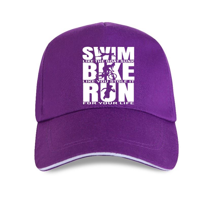 91440604MAC1QTP34F nieuwe pet hoed Triatlon Triatleet Hardloper Zwemmen Fietsen Grappig Unisex Zomer Baseball Cap Streetwear Katoen Zwart
