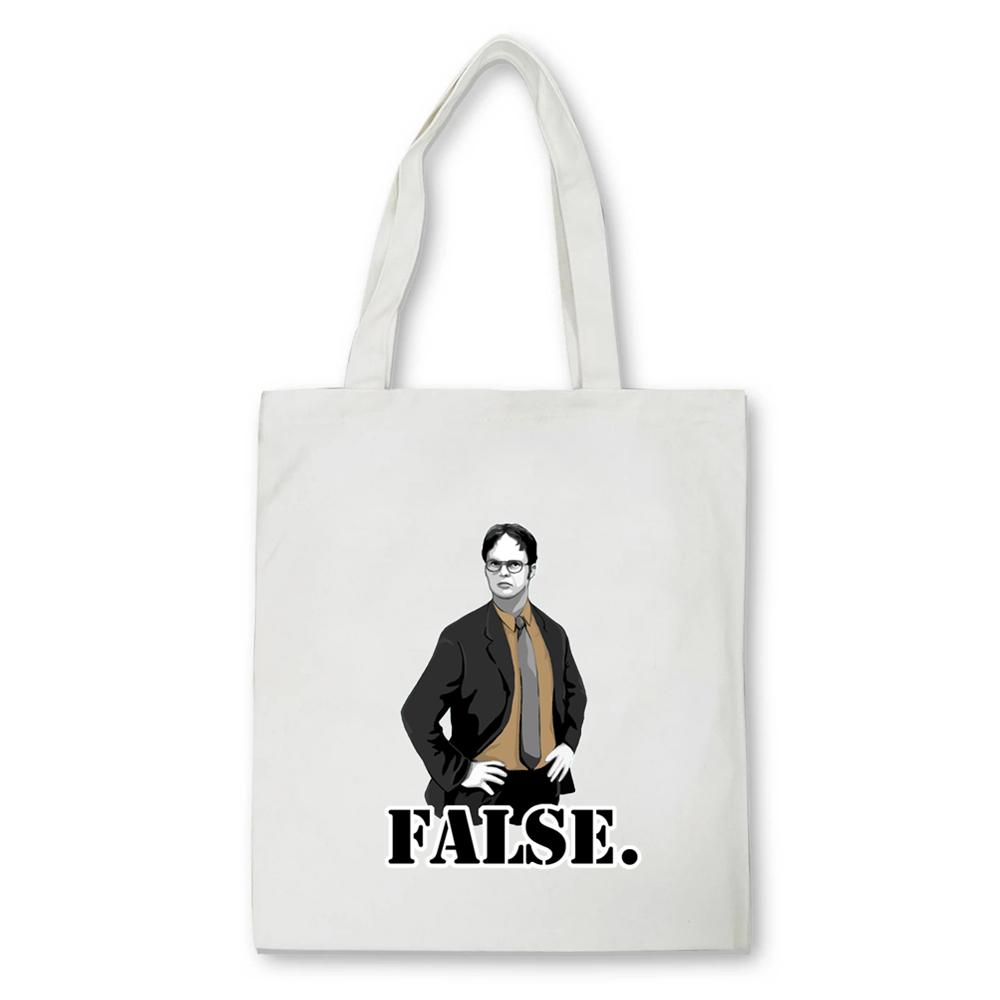 The Office Dwight Schrute The Office Tv Show Heren Retro canvas tas Casual Dames Shopper tas Grote capaciteit Schoudertas 24*26cm