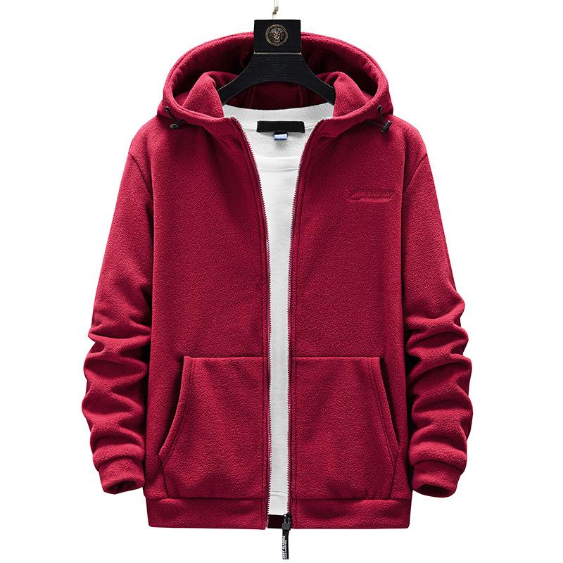 Tooyoo Heren Fleece Outdoor Plus Size Polar Fleece Cardigan Capuchon Trui Jas Heren XXL