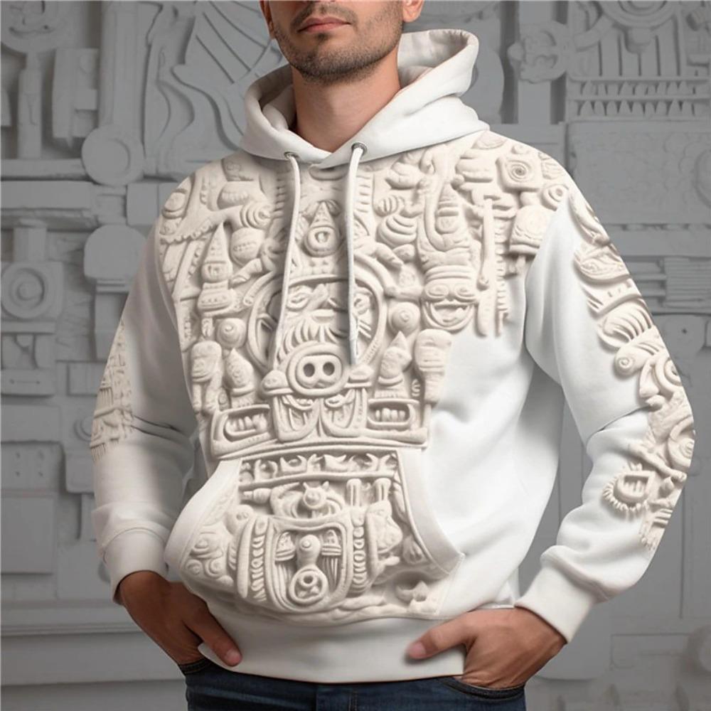 WowClassic Herenhoodie met 3D-print, leeuw, draak, tijger, kruispatroon, 3D-hoodies, visueel effect, truien S