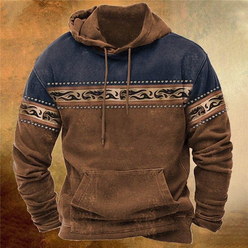 ETST 07 Hoodies Sweatshirt Heren Hoodie 3d Cowboy Bedrukte Pullover Mannelijk Yellowstone Losse Vintage Kleding Hot Oversized Heren Tops L
