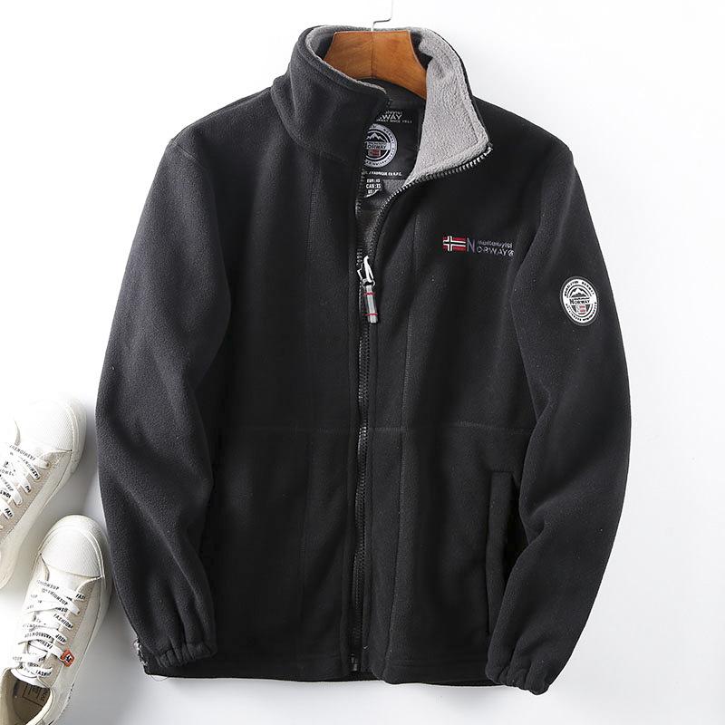JOHO - CarGear Herfst- en winterfleece hoodiejack, losse oversized casual fleecejack voor heren XS kaki