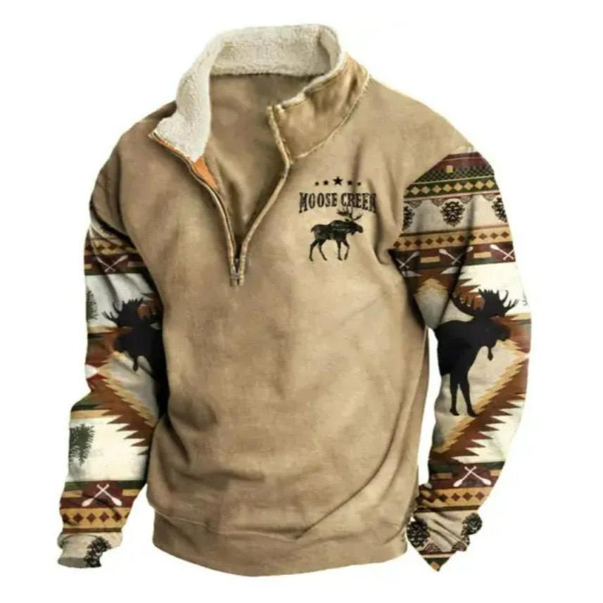 EG76LD Heren Contrast Patchwork Sweatshirt Heren Hoodies Casual Losse Lange Mouw Sweatshirts Herfst Mannelijk Rits Stand Kraag Tops 2XL bruin/beige