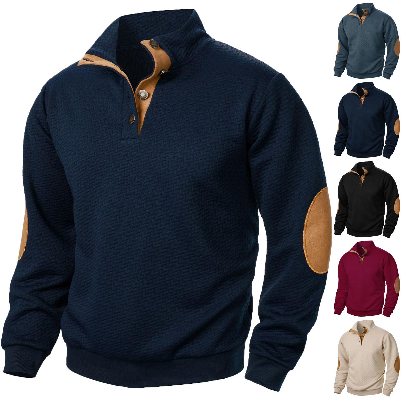 NB Fashion Heren Sweatshirt met Staande Kraag Is Buiten Casual Truien Tops M wijn