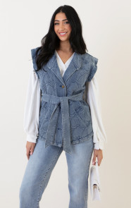 The Musthaves Heart Denim Gilet Met Schouderdetail