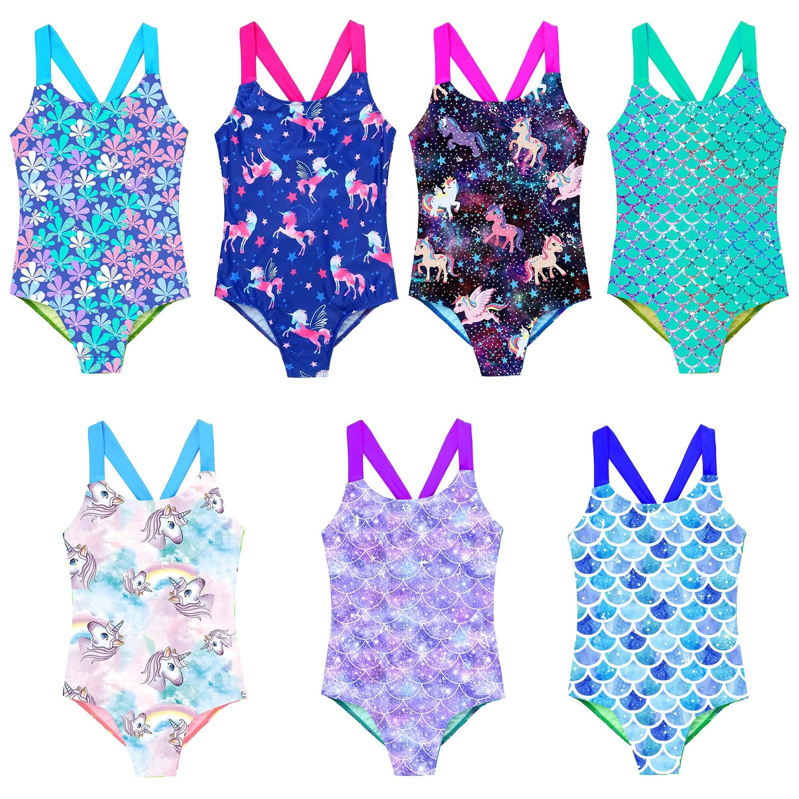 YOOJIA Clubwear Brede schouderbanden Saffierpaard en sterrenpatroon Print Mouwloze string Jumpsuit 5-6 Years blauw/helder roze