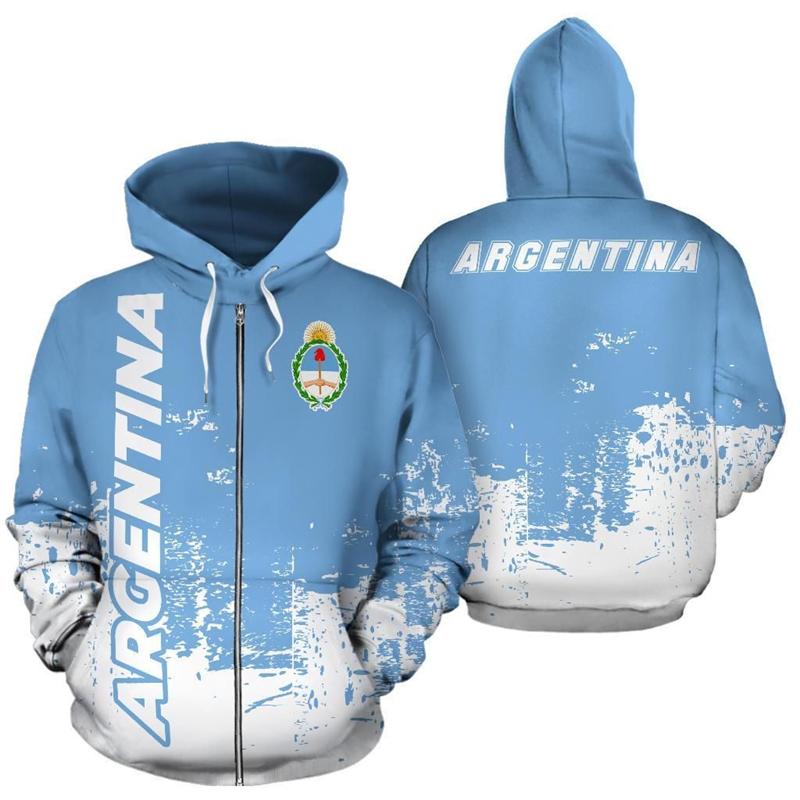 Etst 003 Argentinië Vlag Kaart Grafische Sweatshirts Nationaal Embleem Rits Hoodie Voor Heren Kleding Casual Mannelijke Capuchon Sport Jongen Truien Tops S