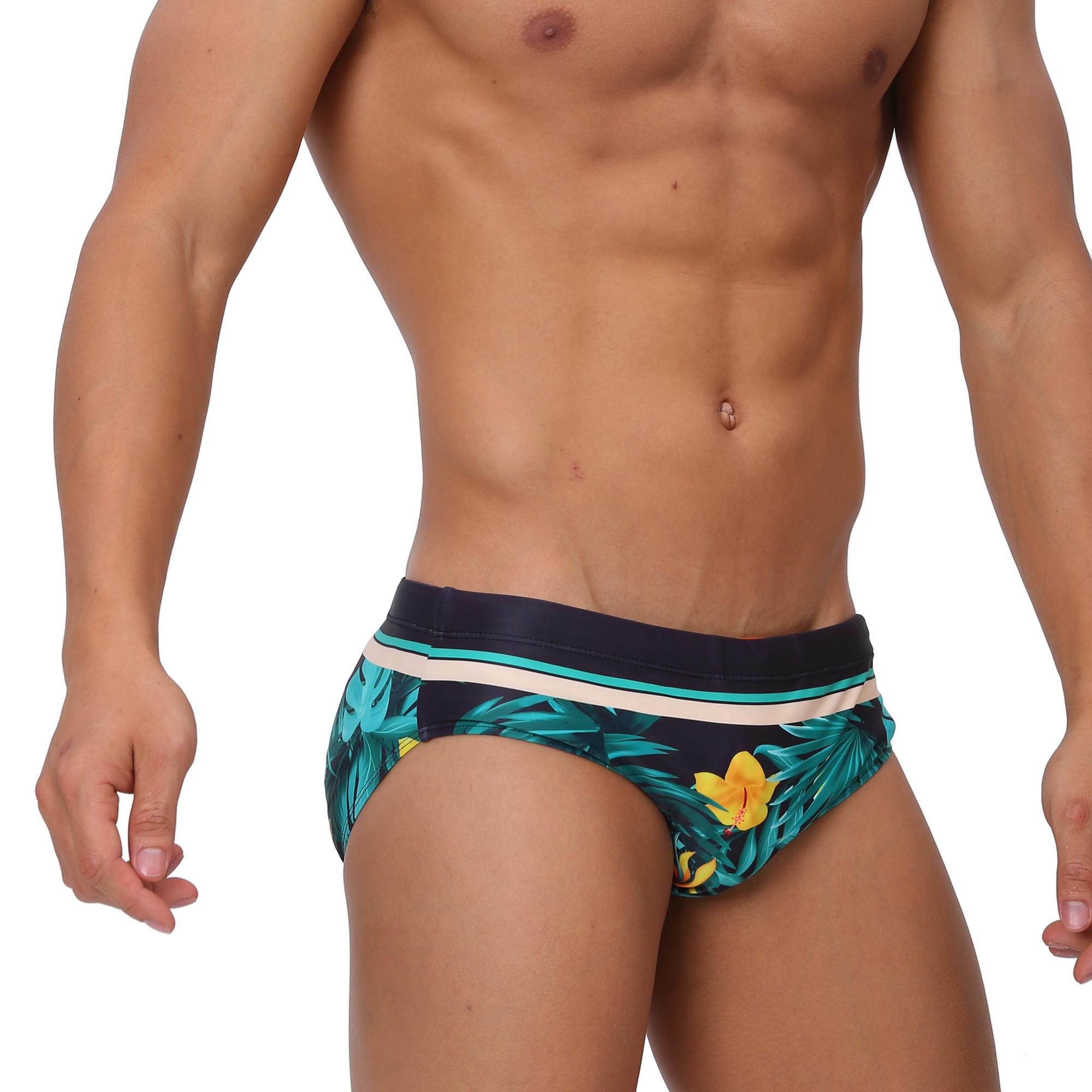 UXH Fashion UXH Merk Heren Zwembroeken Lage Taille Strakke Pasvorm Sexy Badmode Strandkleding Bruinen Surfen M groen