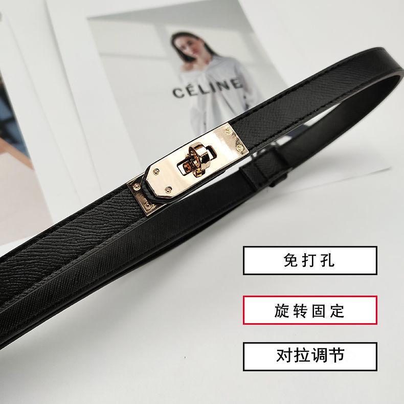 Meimeier H's leren dunne riem dames lock jas zomer pak decoratie met rok taille trimmen veelzijdige riem 105cm zwart