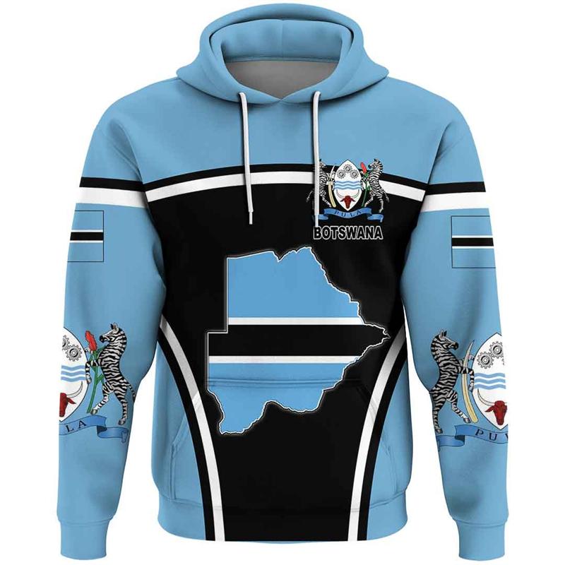 Etst 003 Afrika Botswana Kaart Vlag 3D Geprinte Hoodies Voor Heren Kleding Patriottisch Trainingspak Nationaal Embleem Grafisch Sweatshirts Heren Tops S
