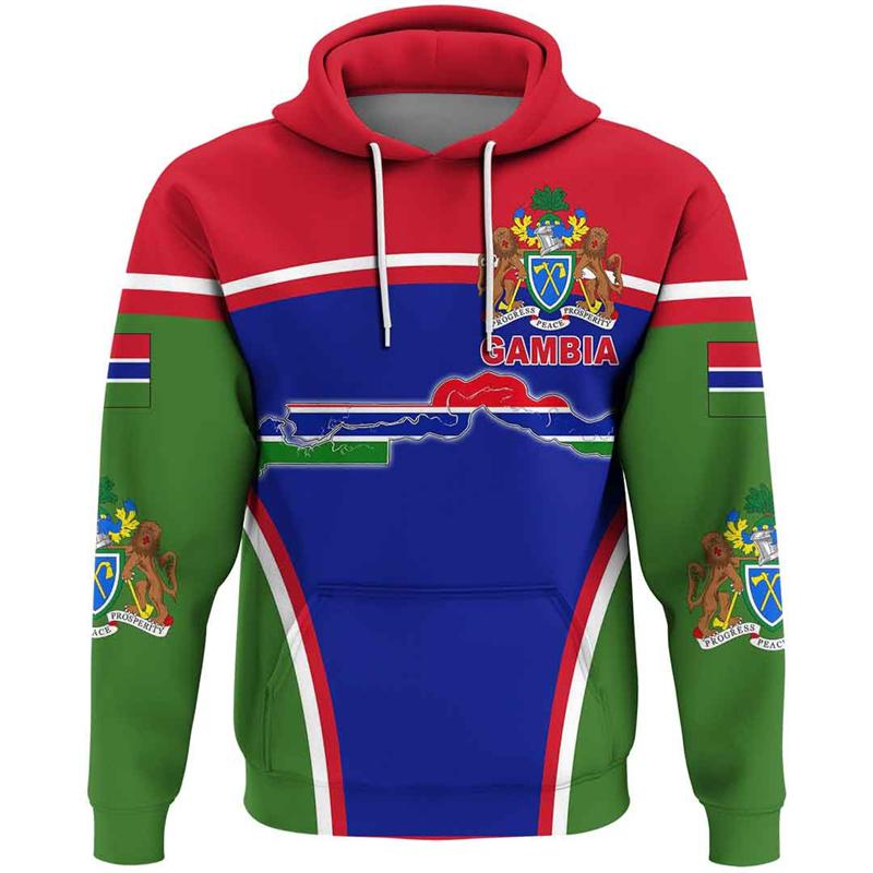 Bobby3 Afrika Gambia Kaart Vlag 3D Print Hoodies Voor Heren Kleding Patriottisch Trainingspak Nationaal Embleem Grafisch Sweatshirts Mannelijke Hoody Tops L