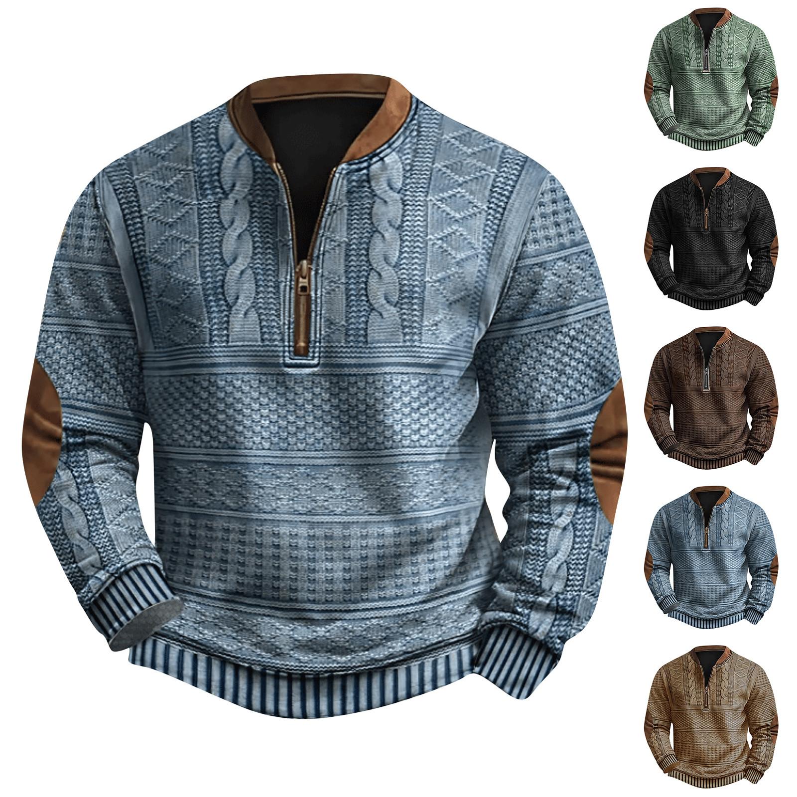 Xingben Two Heren Retro Casual Gradient Bedrukt Sweatshirt L zwart
