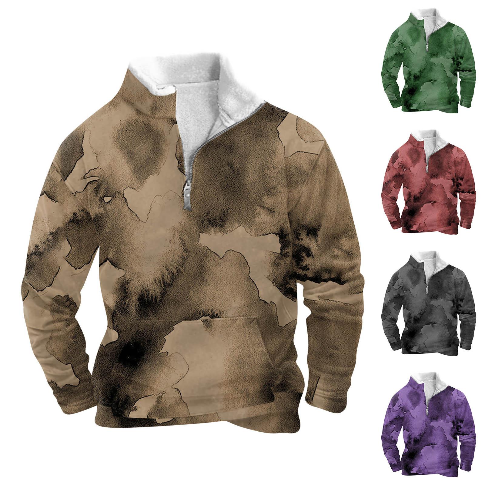 YiGeiWoLiGiaoGiao Lente en herfst herensweatshirt met staande kraag is outdoor casual truien tops XXL