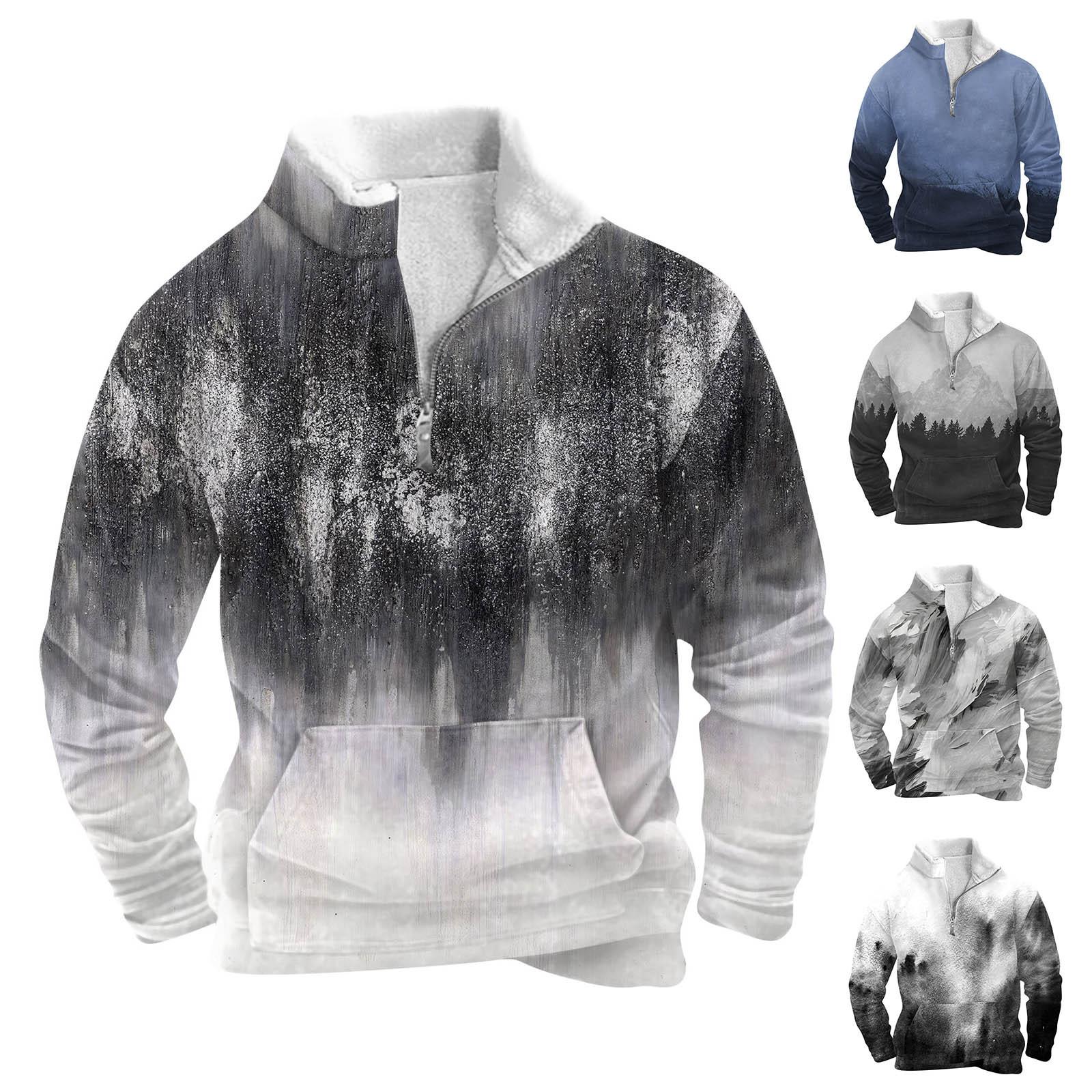 Excellent stuff Lente en herfst herensweatshirt met staande kraag is outdoor casual truien tops L zwart