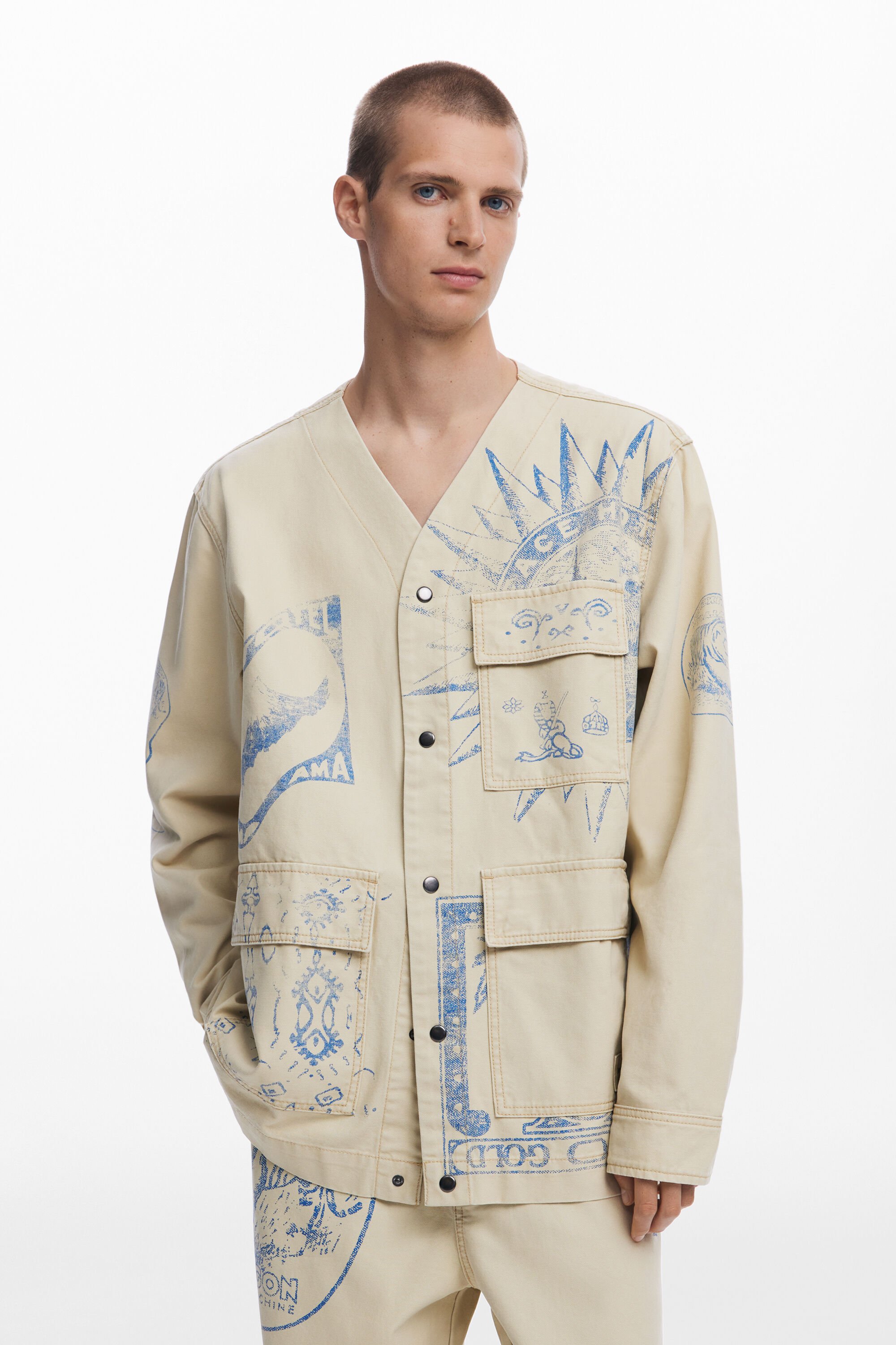 desigual Jas met etnische print - WHITE